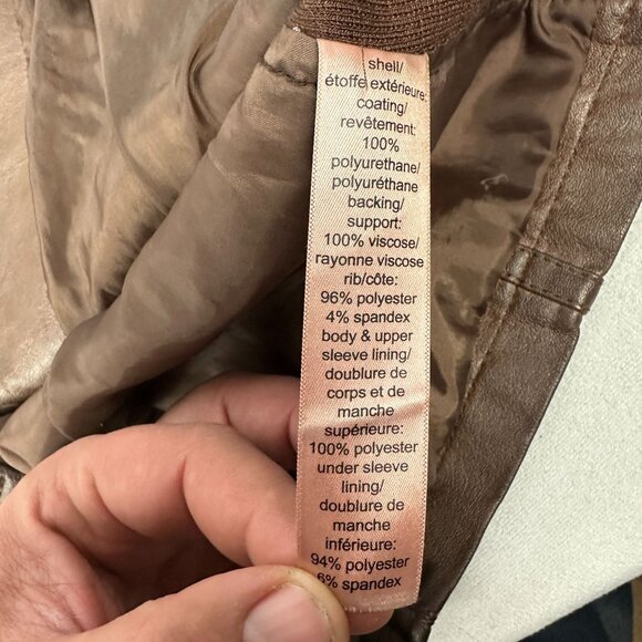 Maurices Womens Faux Leather Brown Jacket Size XS With Zipper Closure - Picture 5 of 6